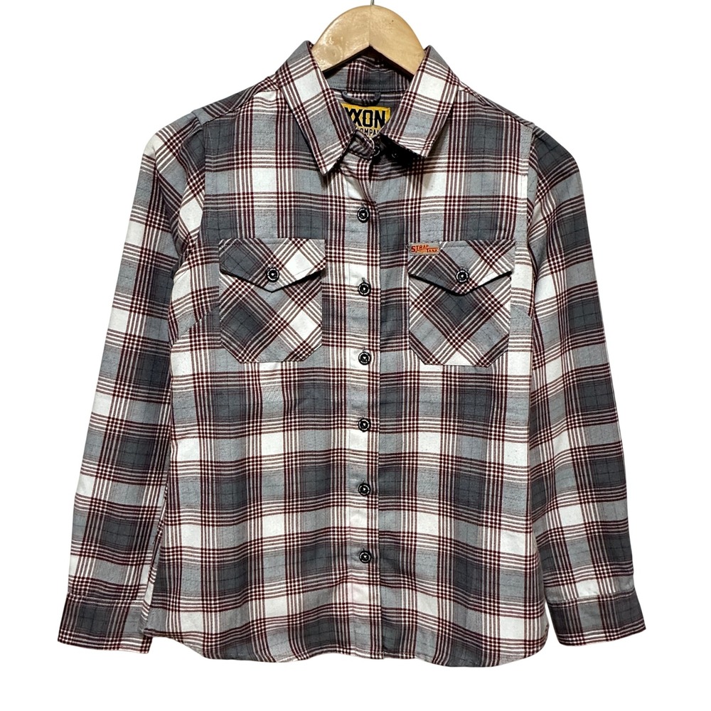 Dixxon Flannel Co Strap Tank Brewery Womens Small Gray Plaid Button Up Shirt
